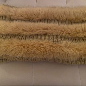Tan Fur Short Infinity Scarf